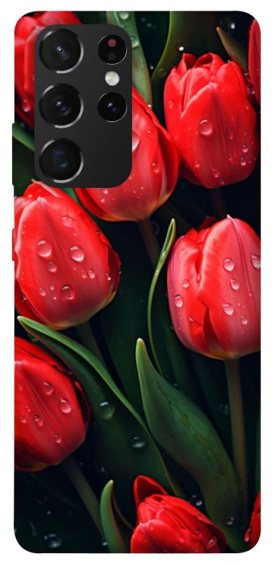 Чохол на Samsung Galaxy S21 Ultra Червоні тюльпани фото 1 з 1