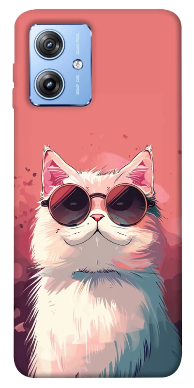 Чохол на Motorola Moto G84 Сat with glasses фото 1 з 1