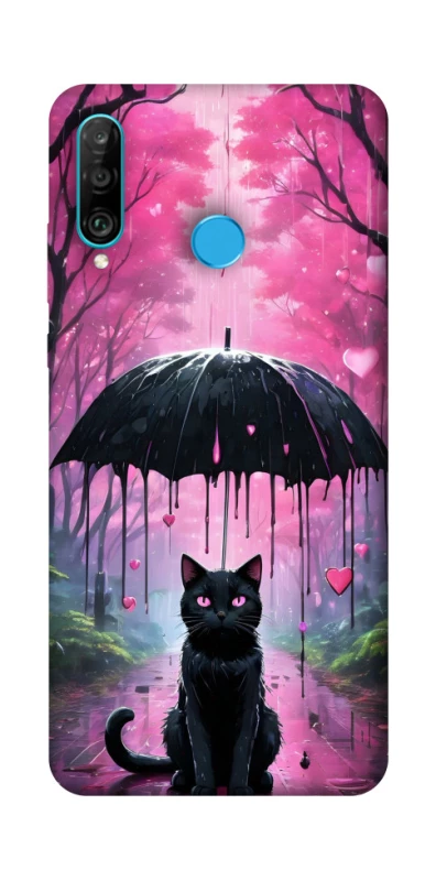 Чехол на Huawei P30 lite Black cat фото 1 из 1