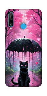 Чехол на Huawei P30 lite Black cat фото 1 из 1