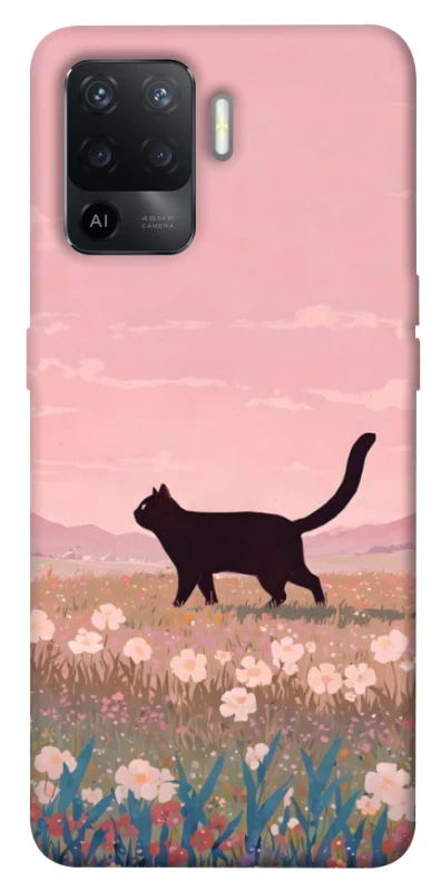 Чохол на Oppo Reno 5 Lite cat on a field фото 1 з 1