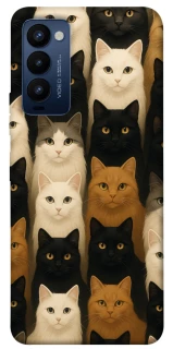 Чехол на TECNO Camon 18 Colorful Cat Collage фото 1 из 1
