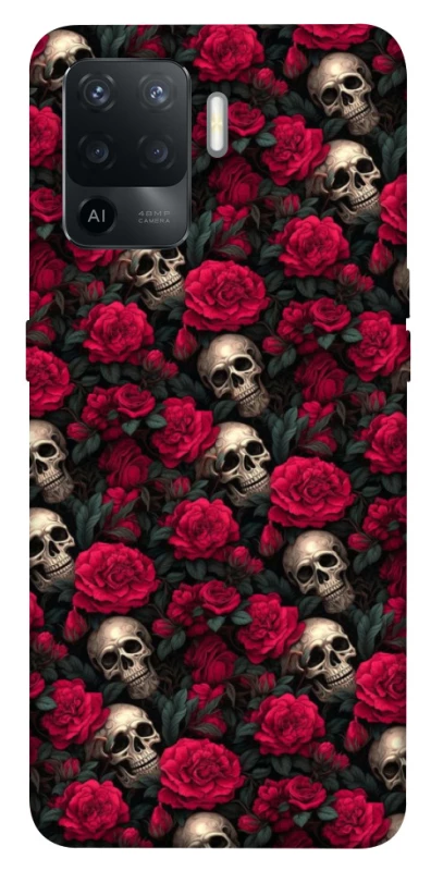 Чохол на Oppo Reno 5 Lite Черепа та рози фото 1 з 1
