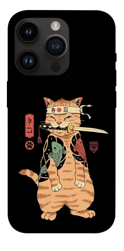 Чехол на Apple iPhone 14 Pro (6.1") Кот-самурай фото 1 из 1