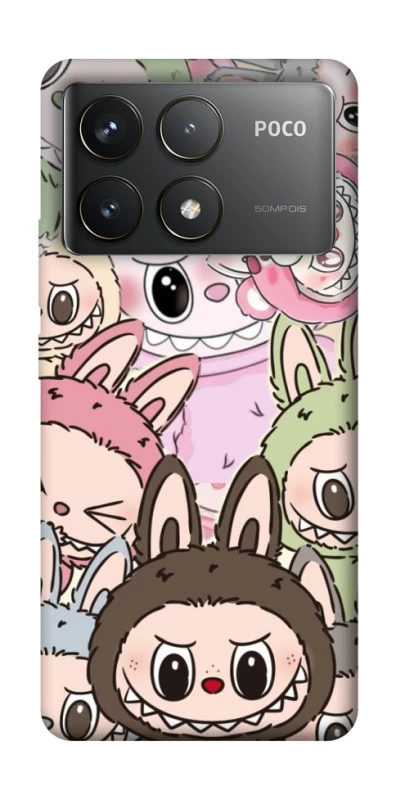 Чохол на Xiaomi Poco F6 Pro All Labubu 3 фото 1 з 1
