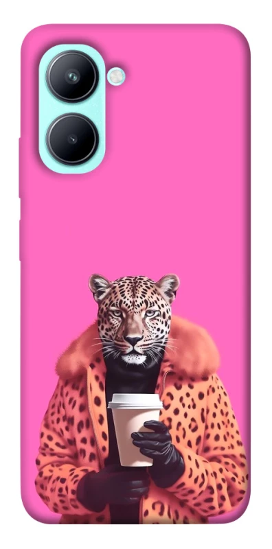 Чехол на Realme C33 Леопард с кофе фото 1 из 1