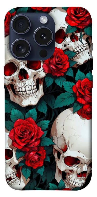 Чохол на Apple iPhone 15 Pro (6.1") skull and rose фото 1 з 1