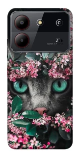 Чохол на ZTE Blade A54 4G Кіт в квітах фото 1 з 1