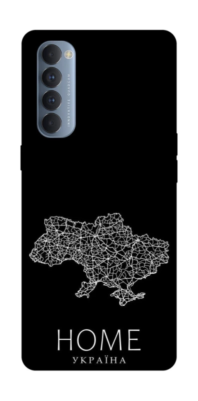 Чохол на Oppo Reno 4 Pro Ukraine black map фото 1 з 1