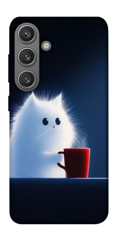 Чехол на Samsung Galaxy S24+ Чехол кот с кофе фото 1 из 1