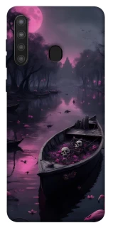 Чехол на Samsung Galaxy A21 Boat and flamingo фото 1 из 1