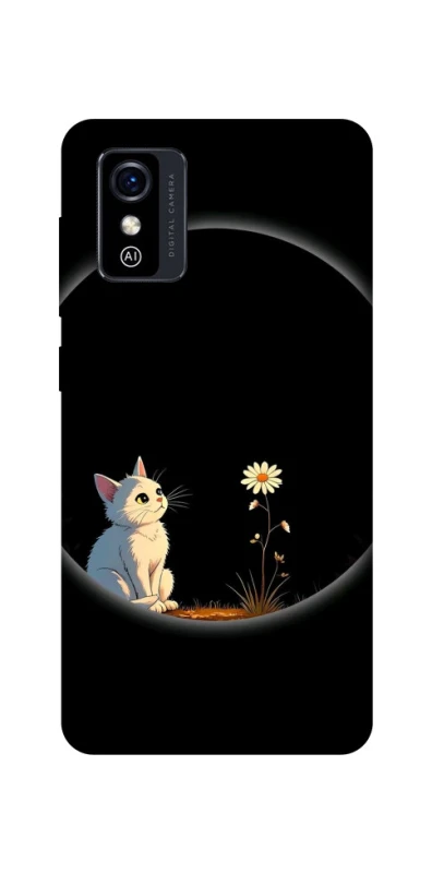 Чохол на ZTE Blade L9 Cat and flower фото 1 з 1