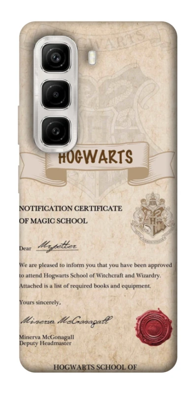 Чохол на Infinix Hot 50 4G The Hogwarts acceptance letter фото 1 з 1