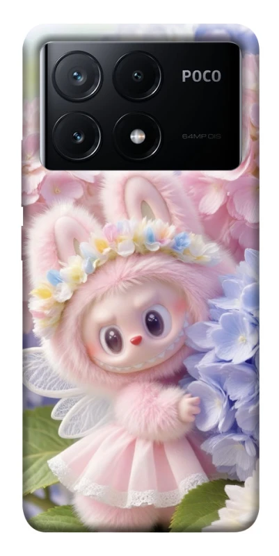 Чохол на Xiaomi Poco X6 Labubu & Flowers ver.1 фото 1 з 1