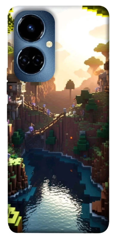 Чохол на TECNO Camon 19 Pro Minecraft sunset фото 1 з 1