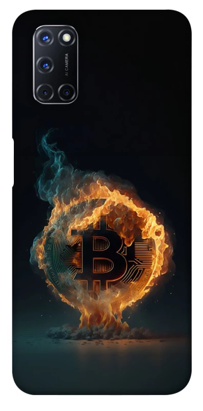 Чехол на Oppo A52 / A72 / A92 Fire Bitcoin фото 1 из 1