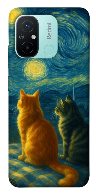 Чохол на Xiaomi Redmi 12C / Poco C55 Cats under the stars фото 1 з 1