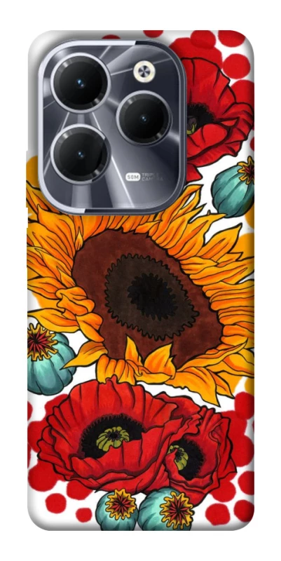 Чохол на Infinix Hot 40 Pro Соняшники та маки фото 1 з 1