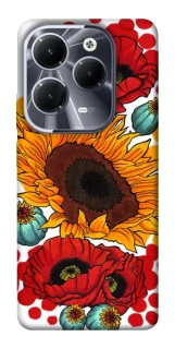 Чехол на Infinix Hot 40 Подсолнечники и маки фото 1 из 1