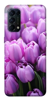 Чехол на Oppo Reno 5 4G Фиолетовые тюльпаны фото 1 из 1