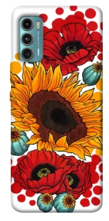 Чохол на Motorola Moto G60 Соняшники та маки фото 1 з 1