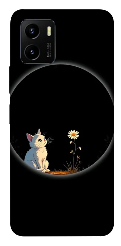 Чохол на Vivo Y15s Cat and flower фото 1 з 1