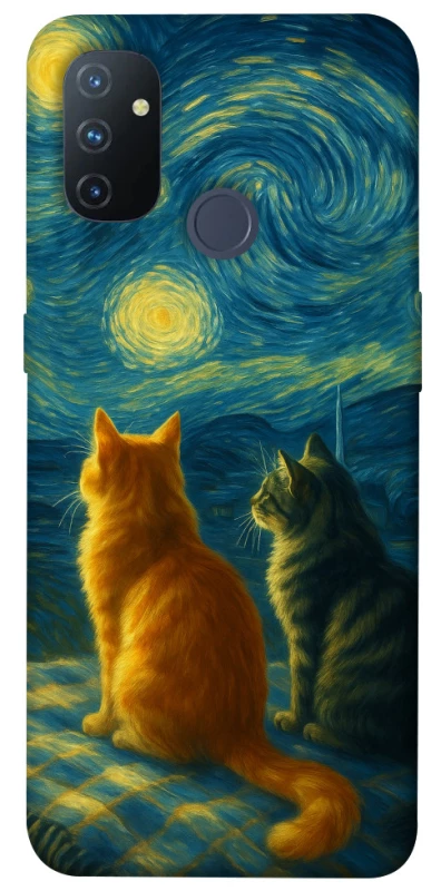 Чохол на OnePlus Nord N100 Cats under the stars фото 1 з 1