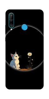 Чехол на Huawei P30 lite Cat and flower фото 1 из 1