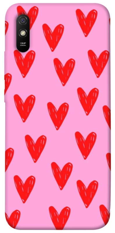 Чехол на Xiaomi Redmi 9A Red hearts 2 фото 1 из 1