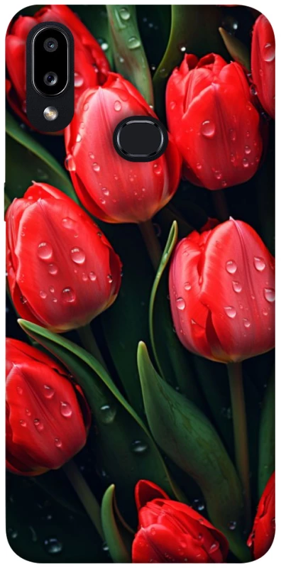 Чохол на Samsung Galaxy A10s Червоні тюльпани фото 1 з 1
