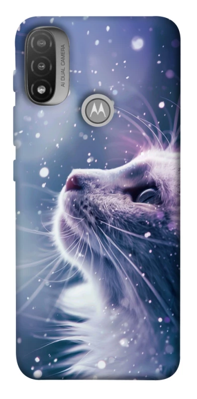 Чохол на Motorola Moto E20 Snow cat фото 1 з 1