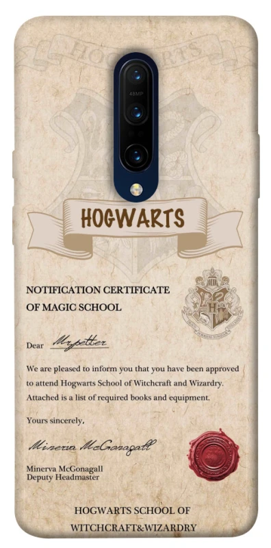 Чохол на OnePlus 7 Pro The Hogwarts acceptance letter фото 1 з 1