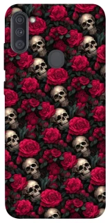Чехол на Samsung Galaxy A11 Черепа и розы фото 1 из 1