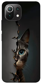 Чехол на Xiaomi Mi 11 Lite Кот-подглядыватель v2 фото 1 из 1