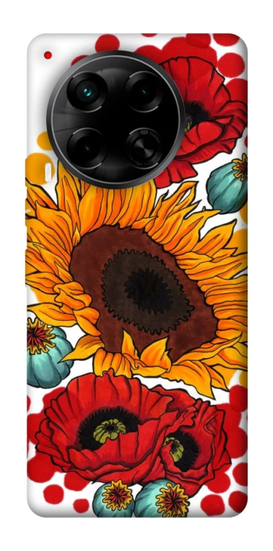 Чохол на TECNO Camon 30 (CL6) Соняшники та маки фото 1 з 1