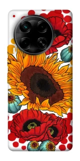 Чохол на TECNO Camon 30 (CL6) Соняшники та маки фото 1 з 1