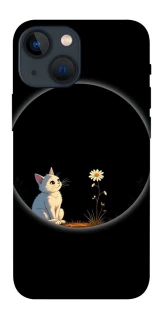 Чехол на Apple iPhone 13 mini (5.4") Cat and flower фото 1 из 1