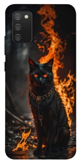 Чехол на Samsung Galaxy A02s Огненный кот фото 1 из 1