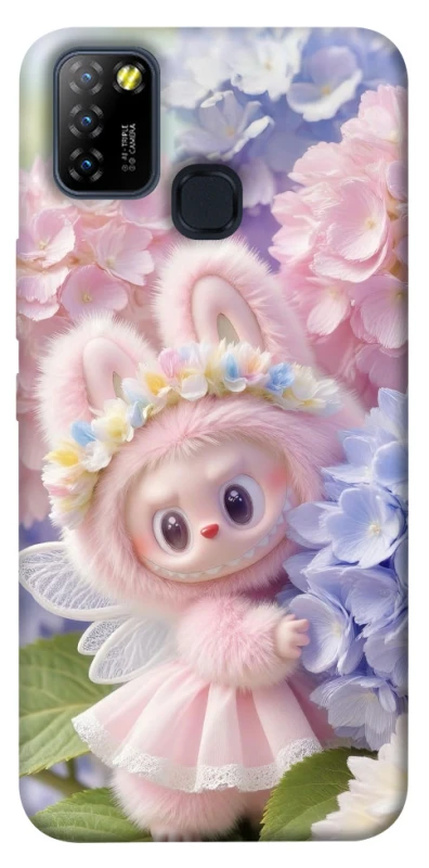 Чохол на Infinix Hot 10 Lite Labubu & Flowers ver.1 фото 1 з 1
