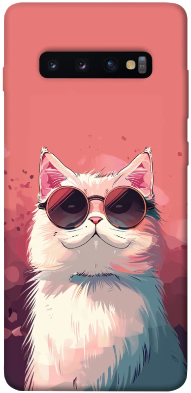 Чехол на Samsung Galaxy S10+ Сat with glasses фото 1 из 1
