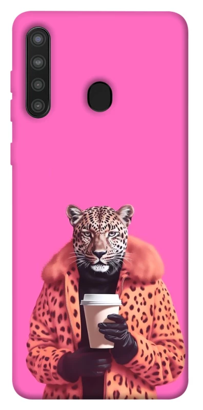 Чехол на Samsung Galaxy A21 Леопард с кофе фото 1 из 1