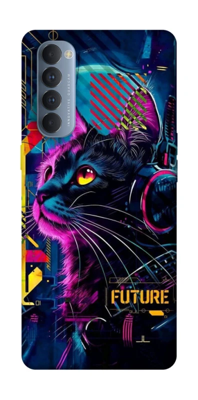 Чехол на Oppo Reno 4 Pro Cyber Cat v2 фото 1 из 1