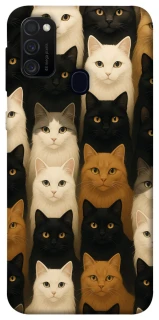 Чехол на Samsung Galaxy M21 Colorful Cat Collage фото 1 Чехол на Samsung Galaxy M21 Colorful Cat Collage фото 1 из 1