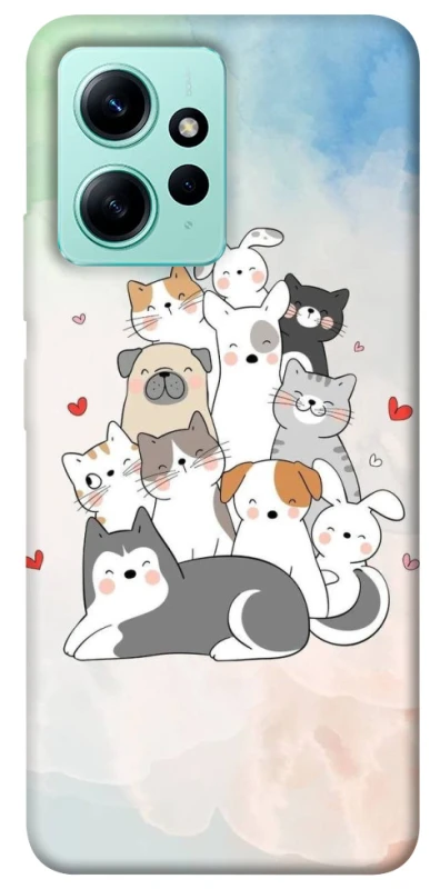 Чохол на Xiaomi Redmi Note 12 4G Funny Pets ver.2 фото 1 з 1