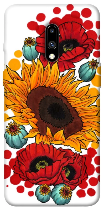 Чохол на OnePlus 7 Соняшники та маки фото 1 з 1