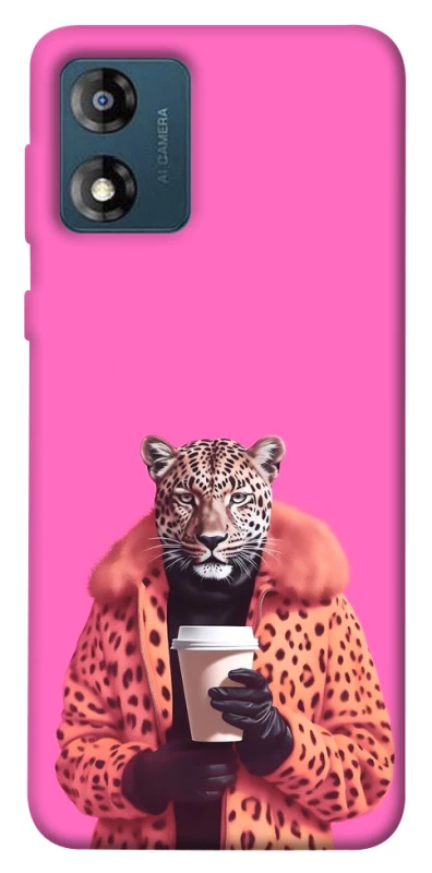 Чехол на Motorola Moto E13 Леопард с кофе фото 1 из 1