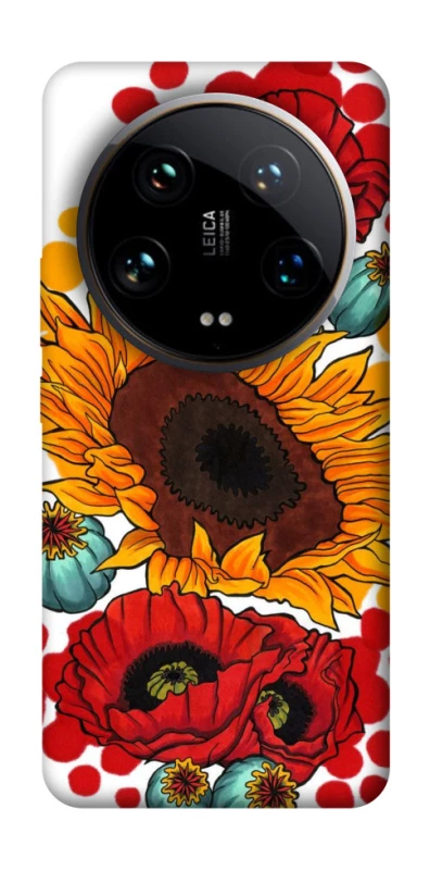 Чохол на Xiaomi 14 Ultra Соняшники та маки фото 1 з 1