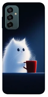 Чехол на Samsung Galaxy M13 4G Чехол кот с кофе фото 1 из 1