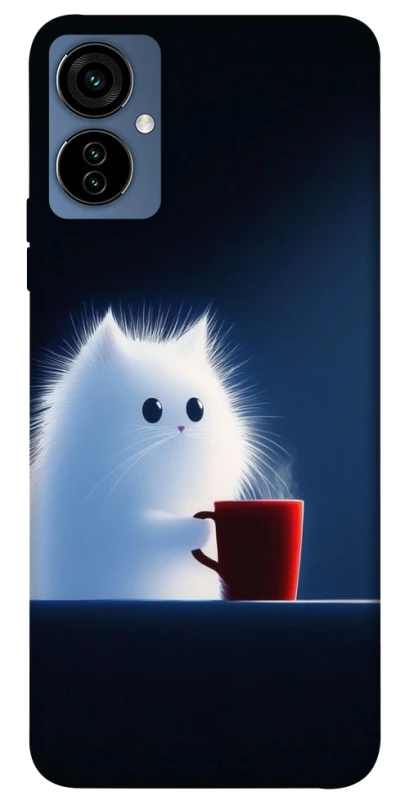 Чехол на TECNO Camon 19 Neo Чехол кот с кофе фото 1 из 1