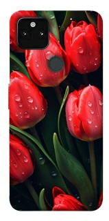 Чохол на Google Pixel 5A Червоні тюльпани фото 1 з 1